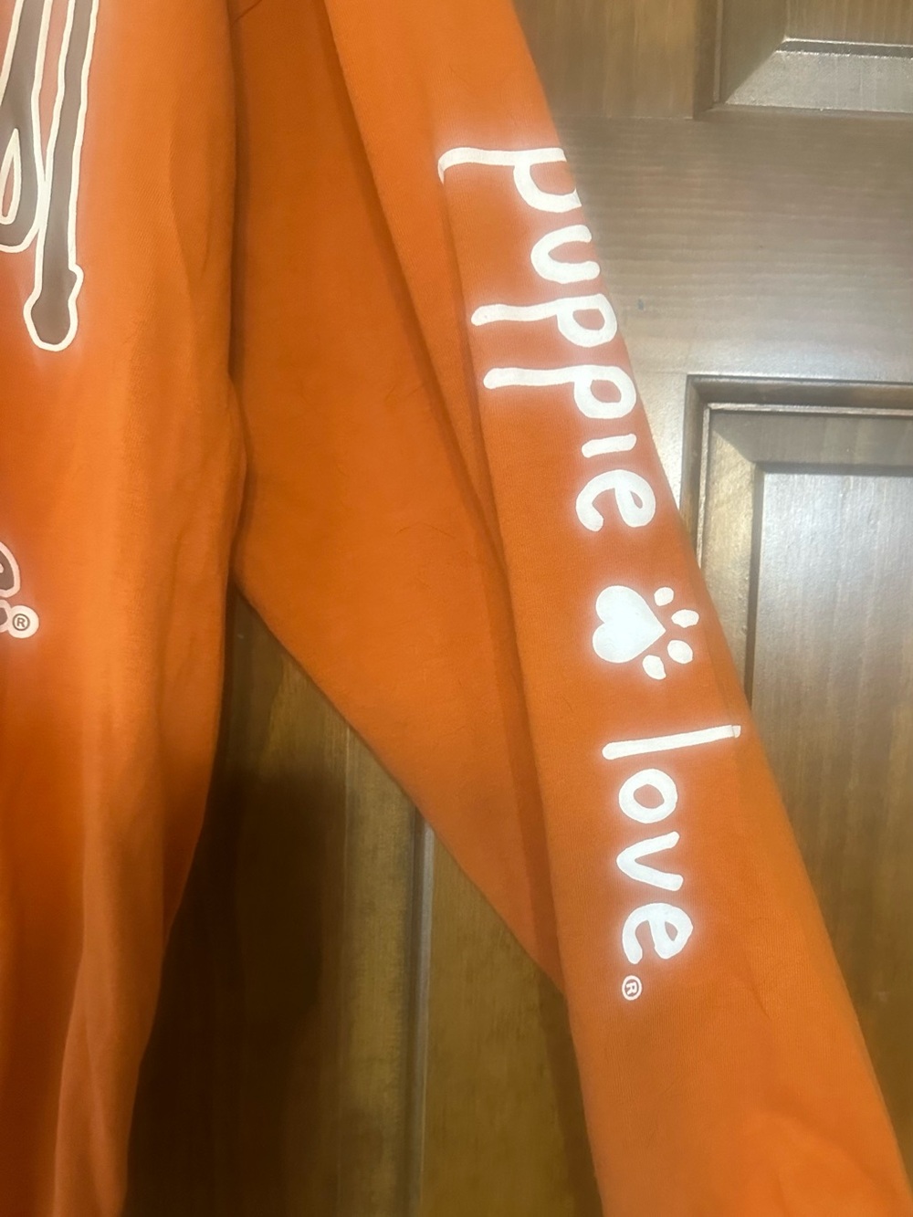 Puppie Love Floral Long-Sleeve Tee - Rust Orange XXL - Picture 6 of 9